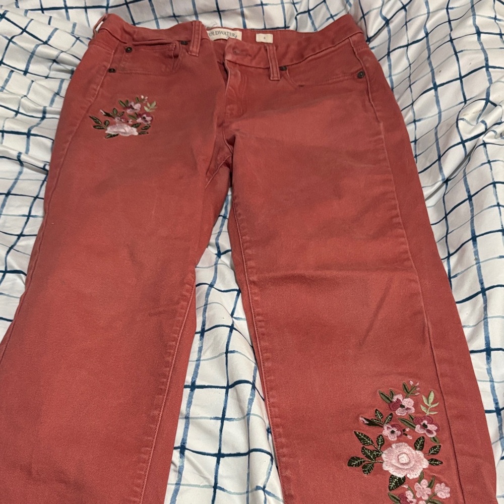 Embroidered Pink Pants